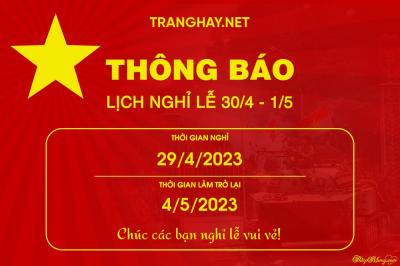 Hướng dẫn tạo mẫu thông báo nghỉ lễ 30/4 và 1/5 trực tuyến đơn giản và miễn phí